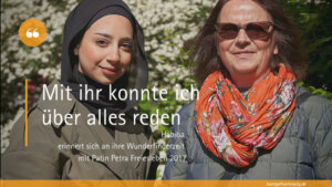 Ehrenamtsportrait Petra und Patenkind Habiba. Bild: Winfried Kurtzke